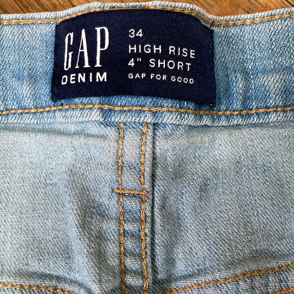 GAP DENIM High Rise Light Blue Denim Shorts Gap for Good Womens 34-38 - Picture 6 of 8